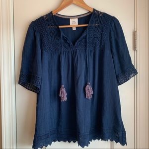 Knox Rose Navy Top L